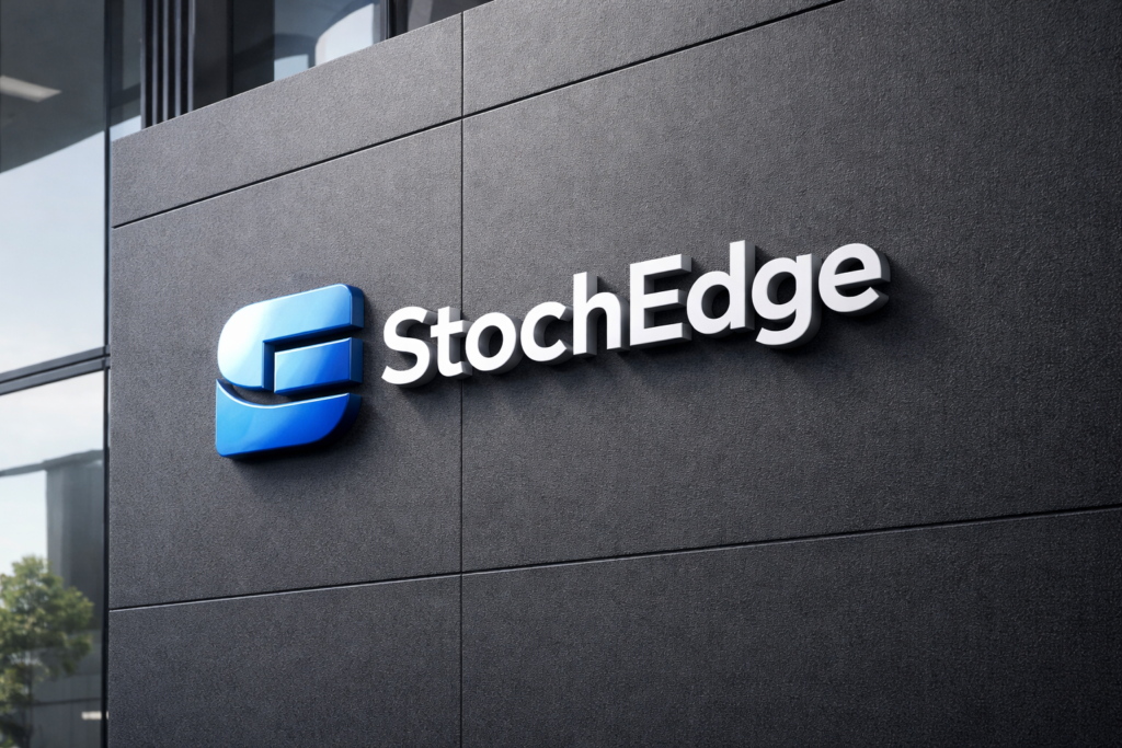 StochEdge logo on a building facade