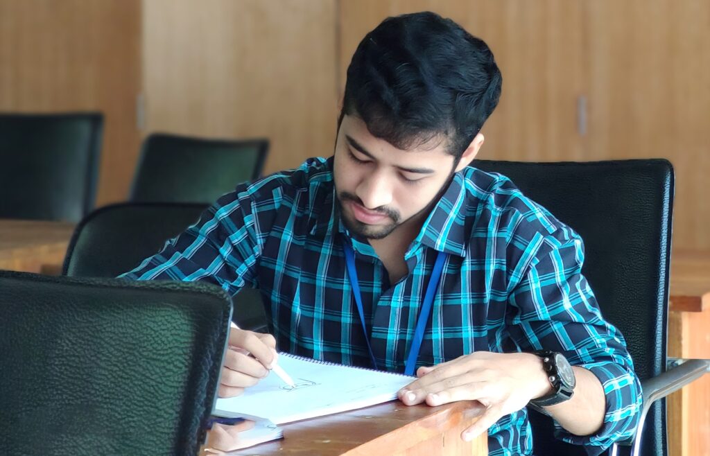Sajal Mahmud working through a design brief