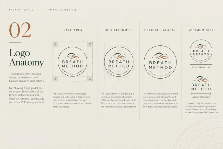 Breath Method brand guidelines: logo anatomy