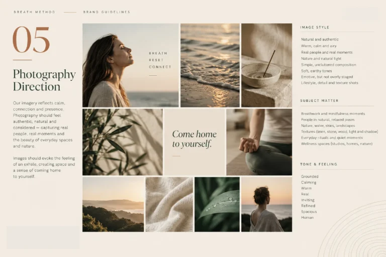 Breath Method brand guidelines: photography direction
