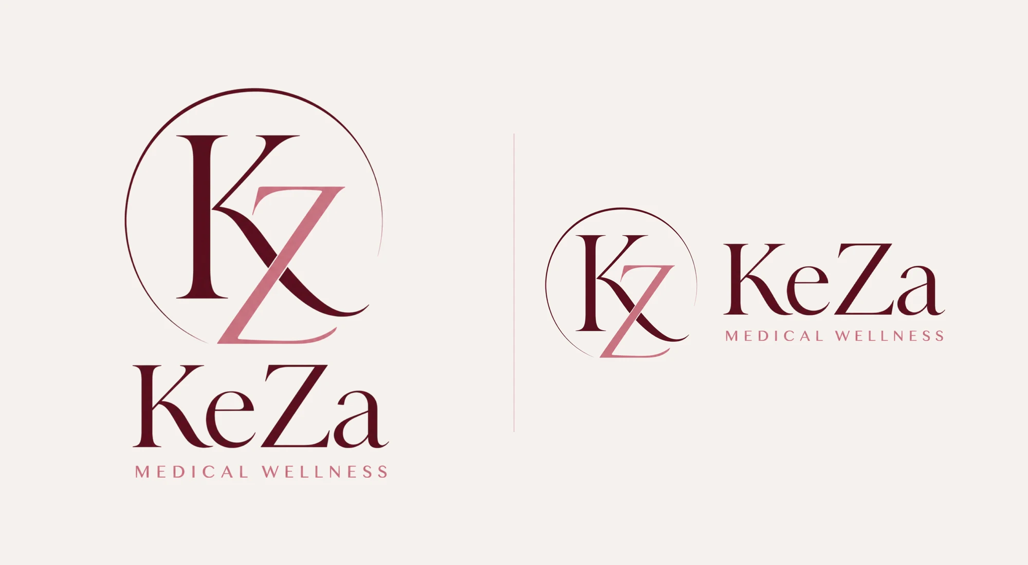KeZa Medical Wellness primary vertical and secondary horizontal logos