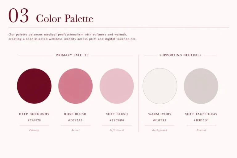 KeZa Medical Wellness brand guidelines: colour palette