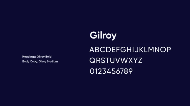 Kitovu typography: Gilroy Bold and Gilroy Medium
