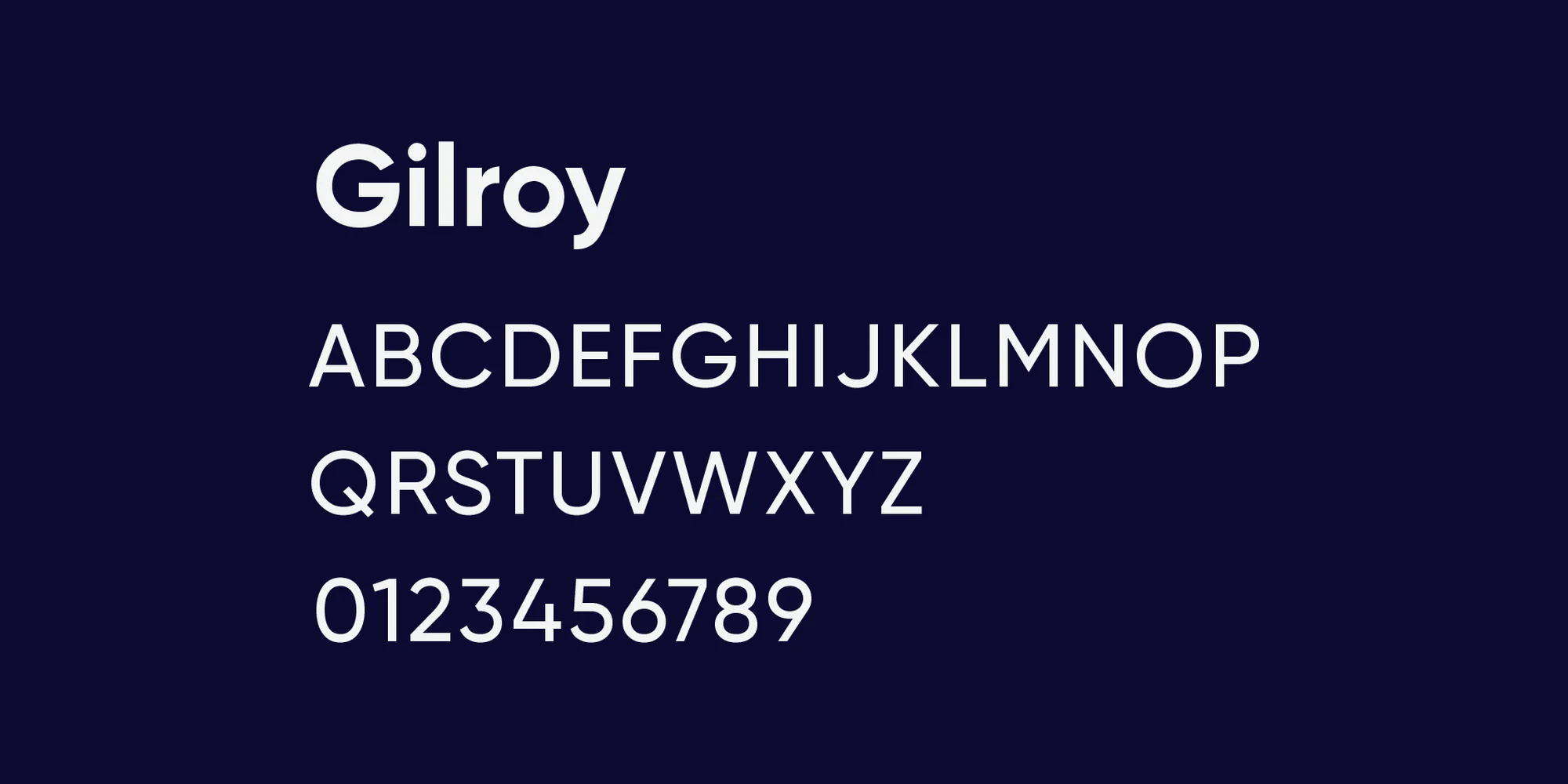 Gilroy type specimen: Gilroy Bold for headings and Gilroy Medium for body copy