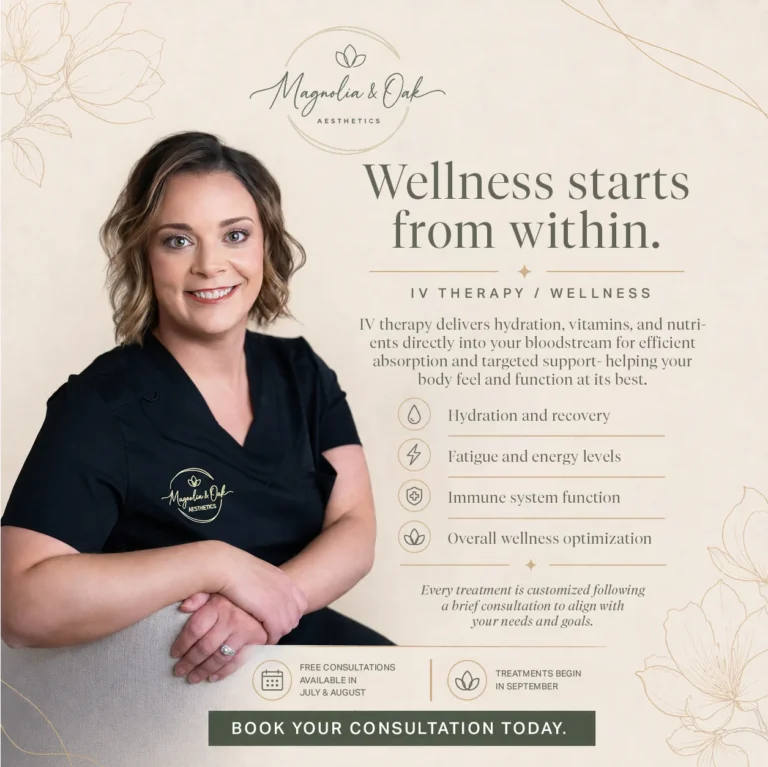 Magnolia & Oak Aesthetics IV therapy social post