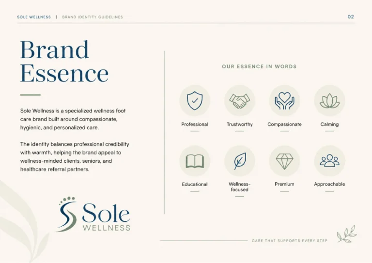 Sole Wellness brand guidelines: brand essence