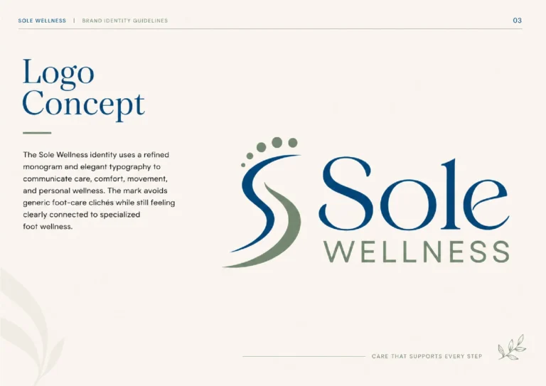 Sole Wellness brand guidelines: logo concept