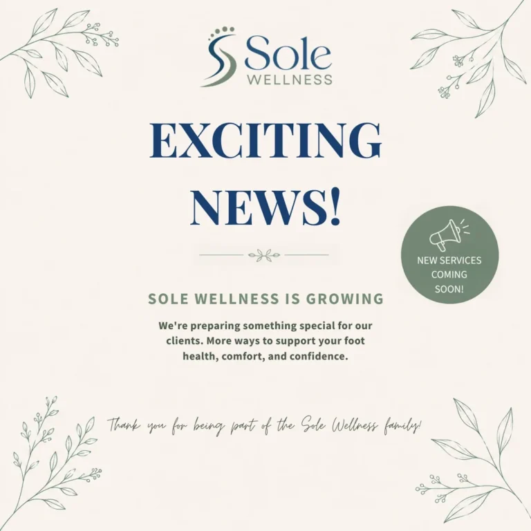 Sole Wellness social post announcing new services coming soon